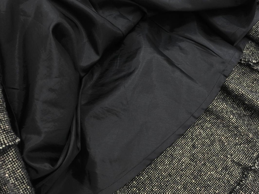 MICHEL KLEIN ミッシェルクラン アンゴラ混 ロング スカート size38/黒ｘオフホワイト ◇■ ☆ ela9 レディース