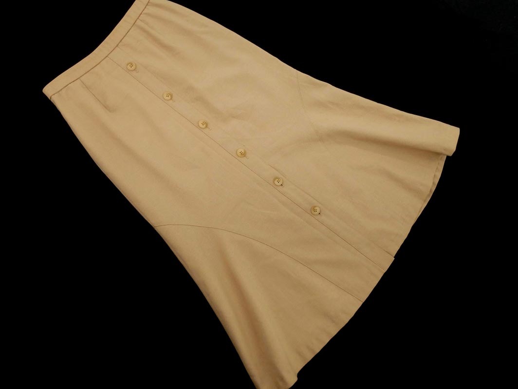 Leilian レリアン フロントボタン ロング スカート size9/ベージュ ■◇ ☆ ela9 レディース