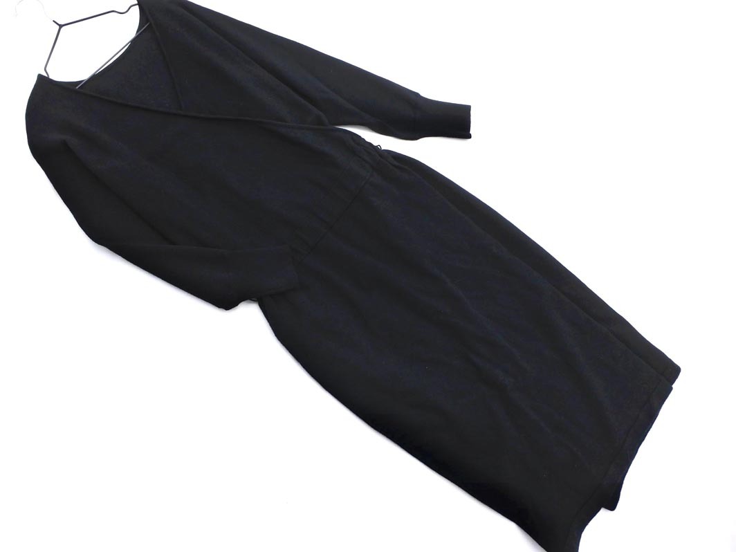 VICKY ビッキー カシュクール ニット ワンピース size2/黒 ◇■ ☆ ela9 レディース