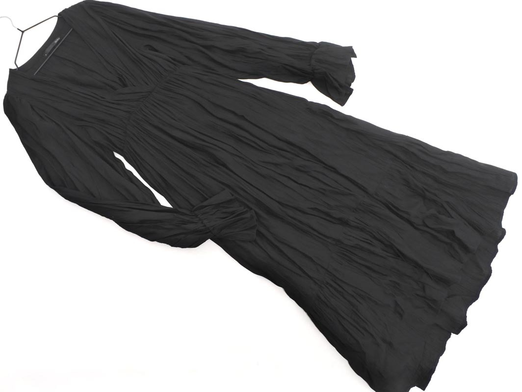 Heather ヘザー カシュクール ワンピース sizeS/黒 ■◇ ☆ ela9 レディース