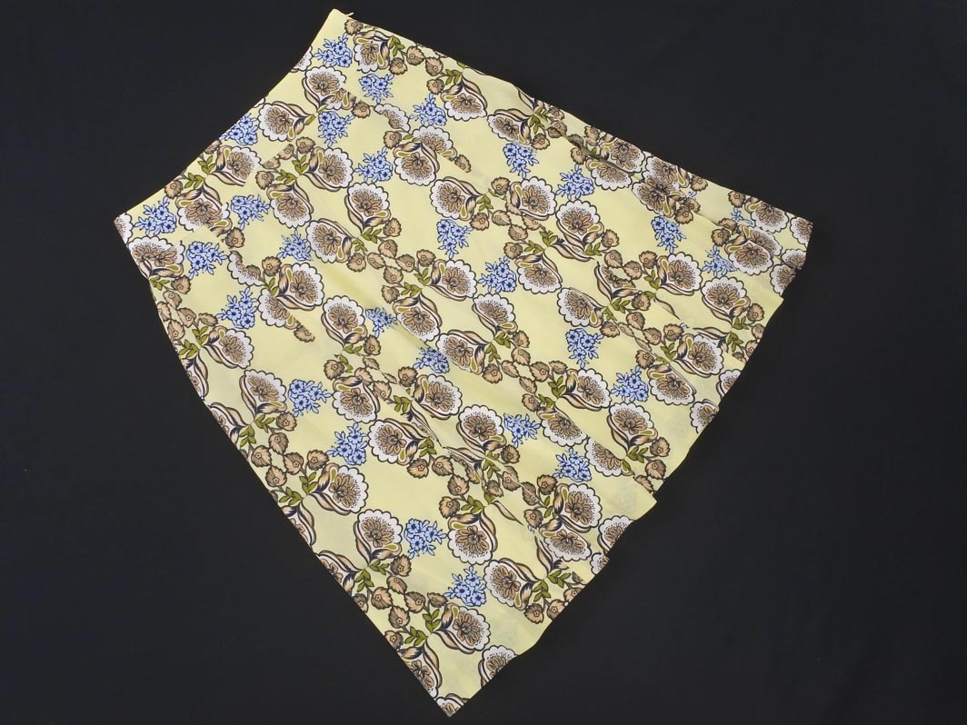 ネコポスOK 新品 MACKINTOSH LONDON マッキントッシュロンドン 花柄 Aライン 台形 スカート size40/黄 ■◇ ☆ elb0 レディース