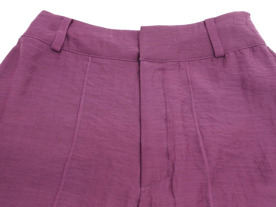 ネコポスOK MURUA ムルーア シアー ワイド パンツ sizeS/ボルドー ■◇ ☆ elb1 レディース