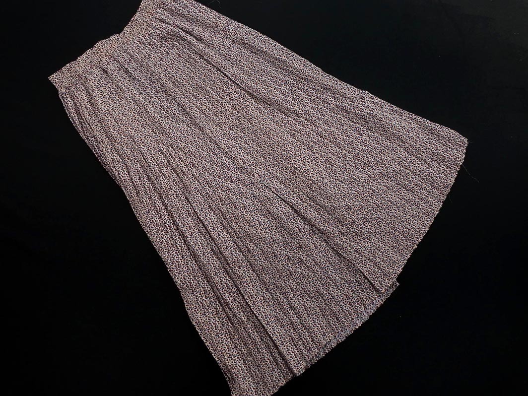 THE SHOP TK ザショップティーケー タケオキクチ 花柄 プリーツ スカート sizeM/ピンクベージュｘ紺 ■◇ ☆ elb1 レディース