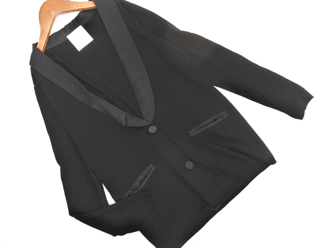 iCB アイシービー ウール シルク混 ショールカラー カーディガン sizeS/黒 ◇■ ☆ elb2 レディース