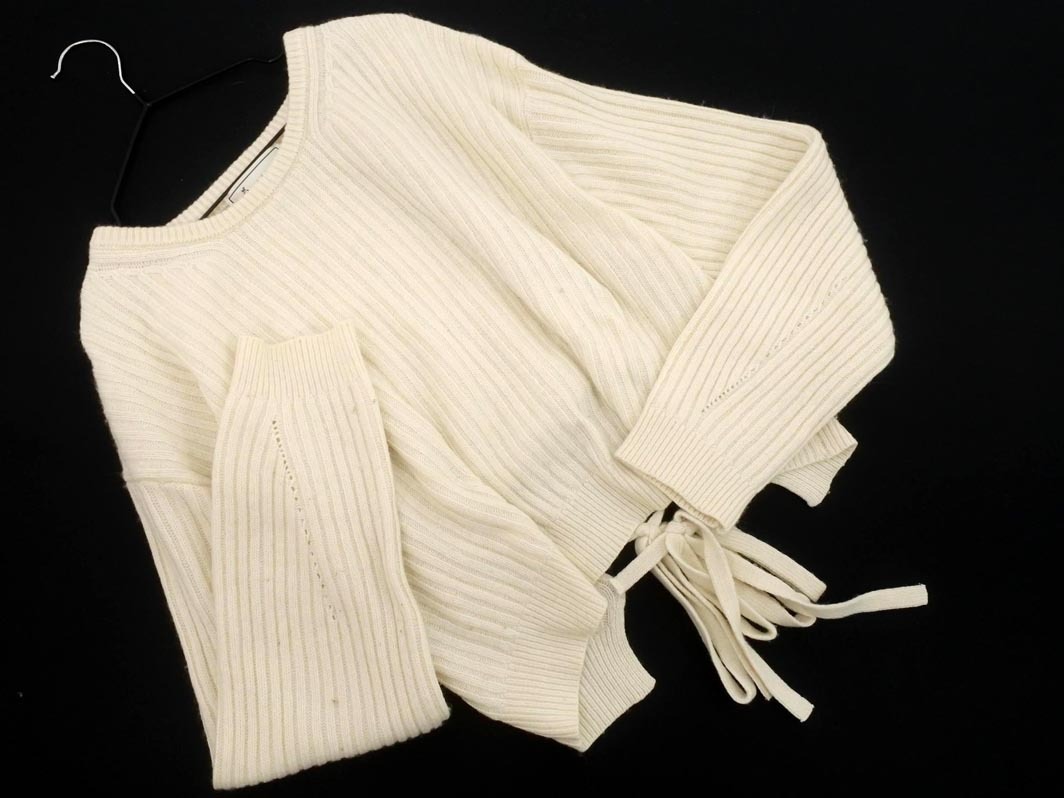 Rope Picnic ロペピクニック ウール混 バック リボン ニット セーター size38/オフホワイト ◇■ ☆ elb3 レディース