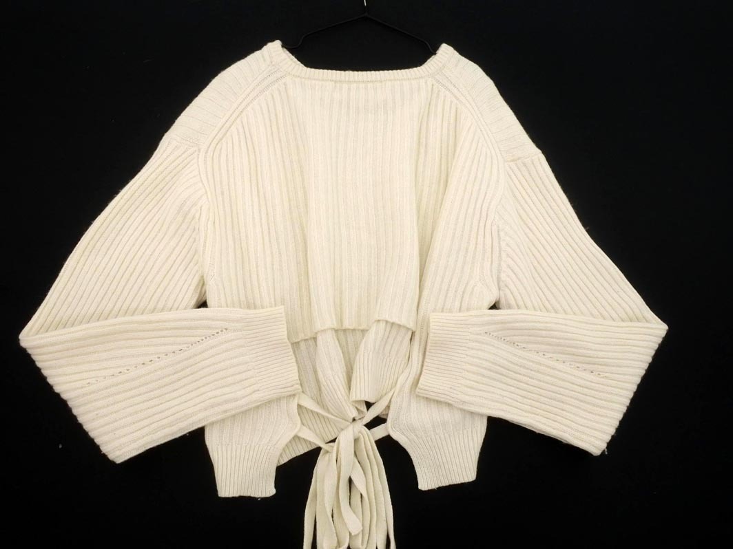Rope Picnic ロペピクニック ウール混 バック リボン ニット セーター size38/オフホワイト ◇■ ☆ elb3 レディース
