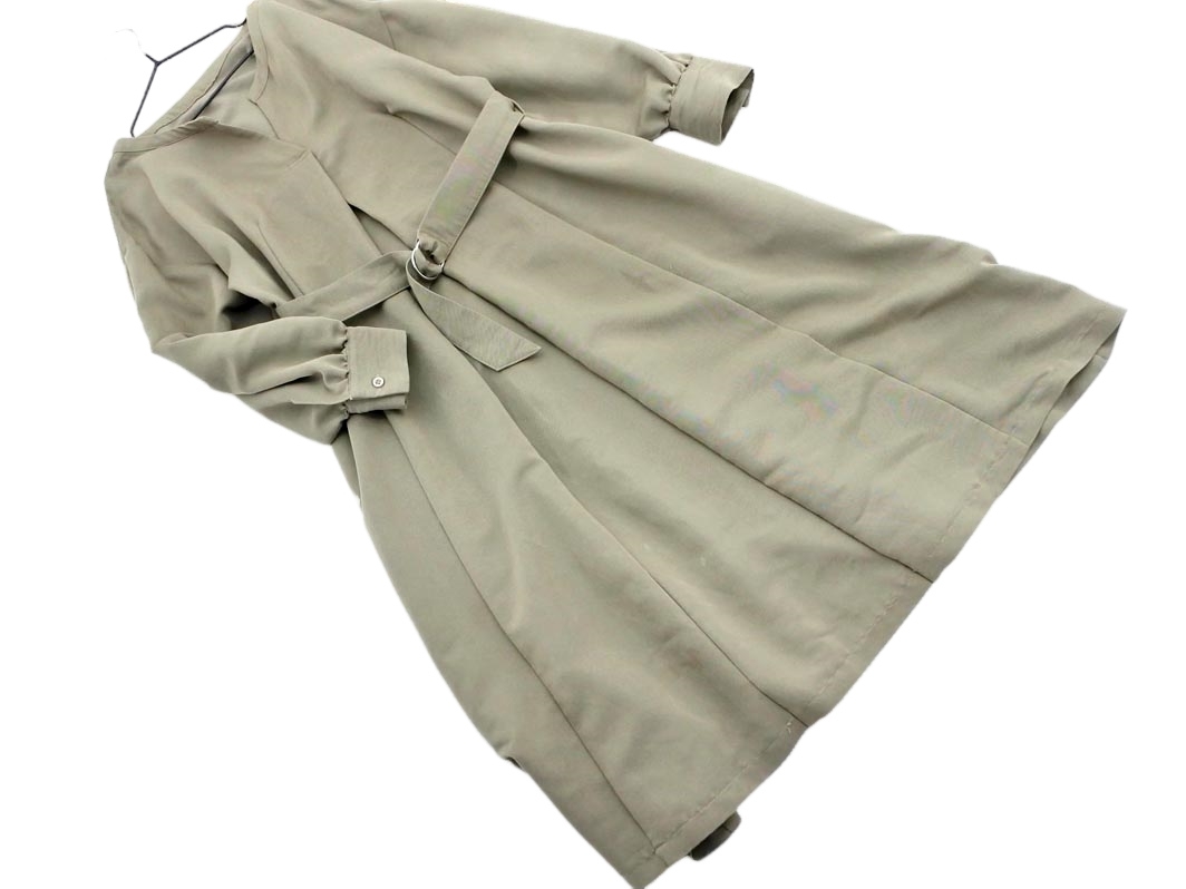 NATURAL BEAUTY BASIC ナチュラルビューティーベーシック スキッパー シャツ ワンピース sizeS/カーキ ◇■ ☆ elb3 レディース