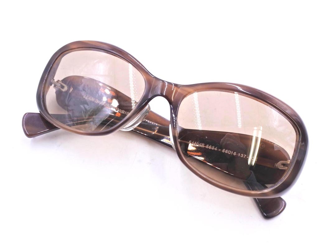 jean lafont paris ラフォン FAUVE 度入り セルフレーム サングラス メガネ ブラウン ■◆ ☆ elb7 レディース