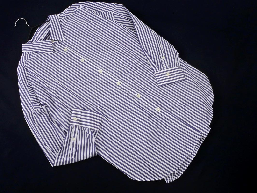 新品 GLOBAL WORK グローバルワーク レギュラーカラー チュニック SH ストライプ シャツ sizeM/白ｘ紺 ■◇ ☆ elb7 レディース