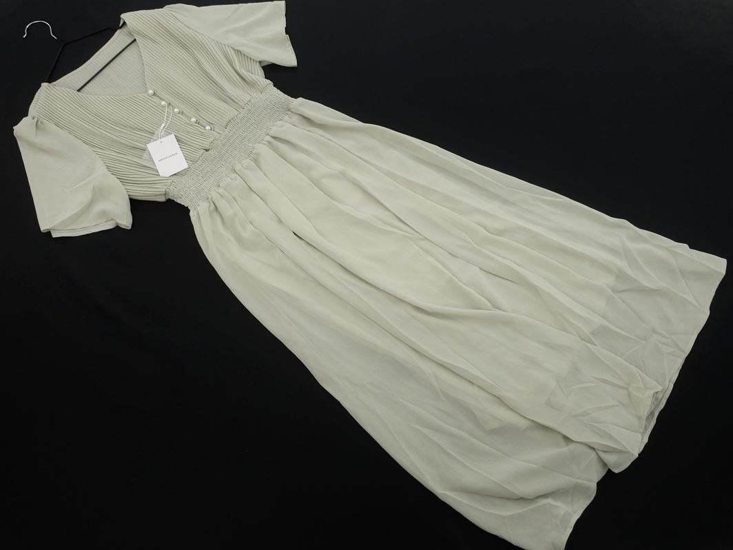 新品 natural couture ナチュラルクチュール シフォン Aライン ワンピース sizeF/ミント ■◆ ☆ elb7 レディース