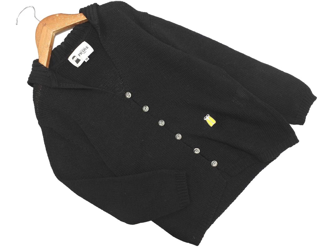 PICONE ピッコーネ カーディガン size38/黒 ■◇ ☆ elb8 レディース