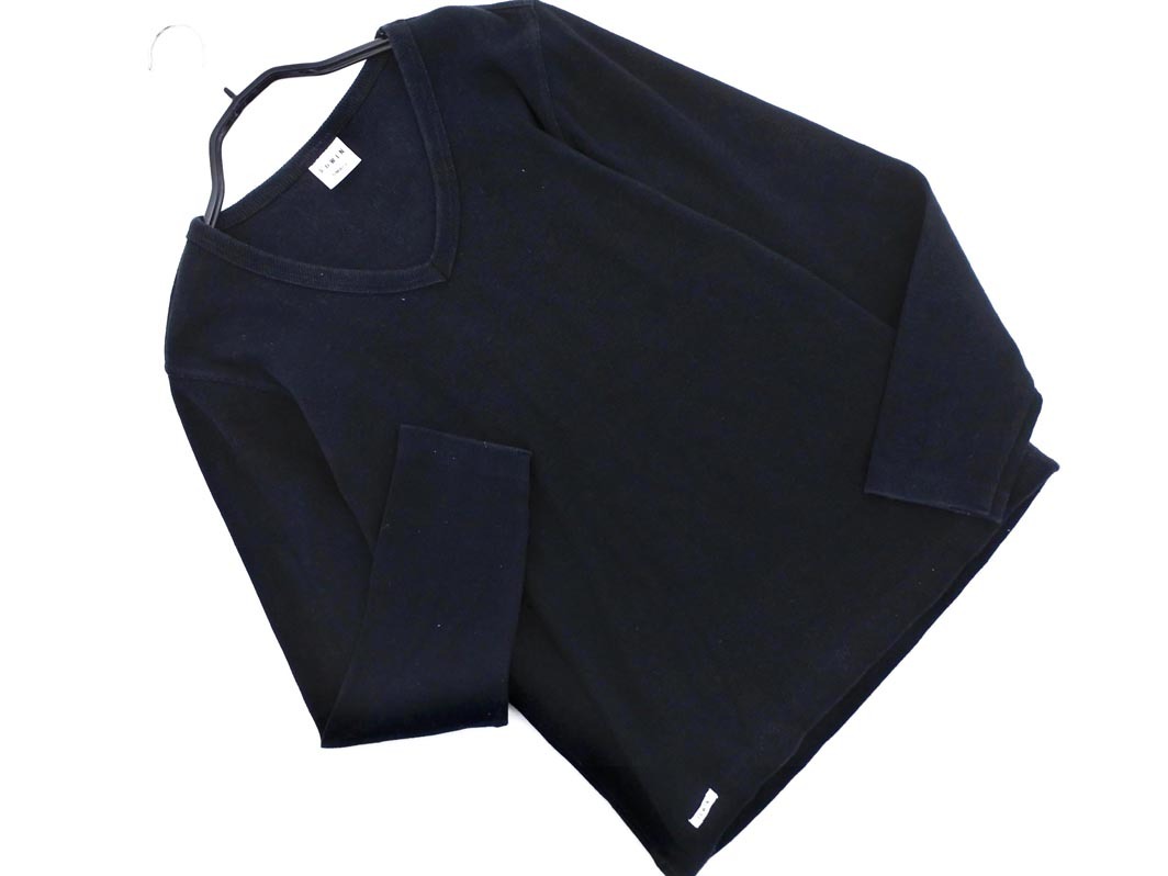 EDWIN エドウィン Vネック リブ カットソー sizeS/黒 ■◇ ☆ elb8 メンズ