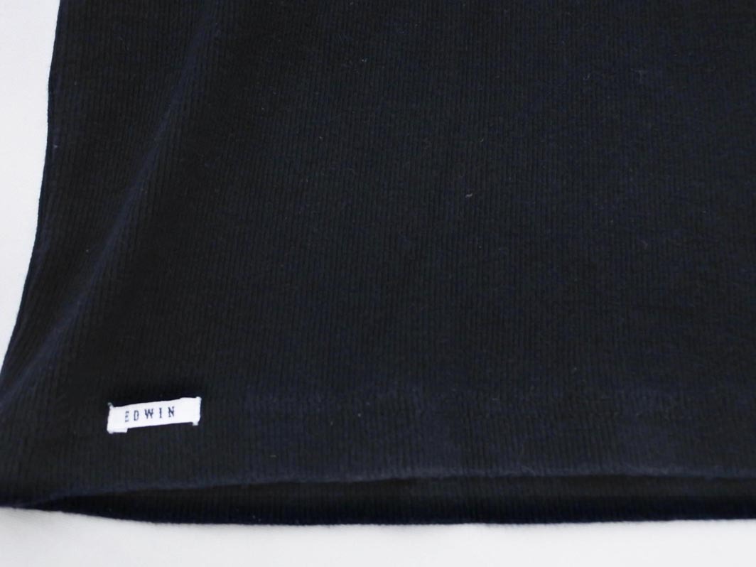 EDWIN エドウィン Vネック リブ カットソー sizeS/黒 ■◇ ☆ elb8 メンズ