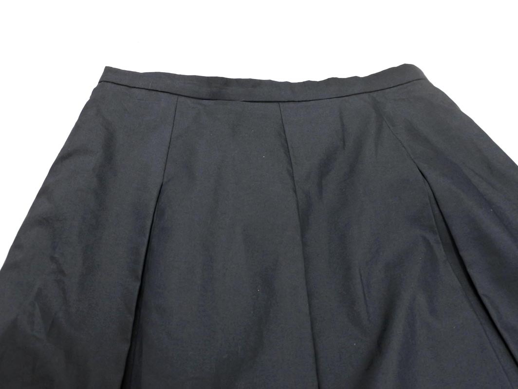 ネコポスOK INDIVI インディヴィ ボックス プリーツ スカート size38/黒 ■■ ☆ elb9 レディース