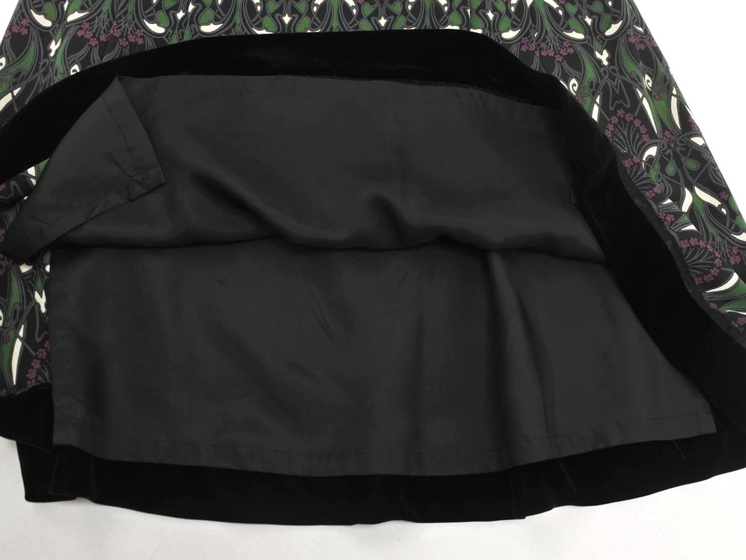 CORDIER コルディア 花柄 ロング スカート size40/黒ｘ緑 ◇■ ☆ elc0 レディース