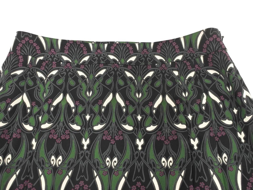 CORDIER コルディア 花柄 ロング スカート size40/黒ｘ緑 ◇■ ☆ elc0 レディース