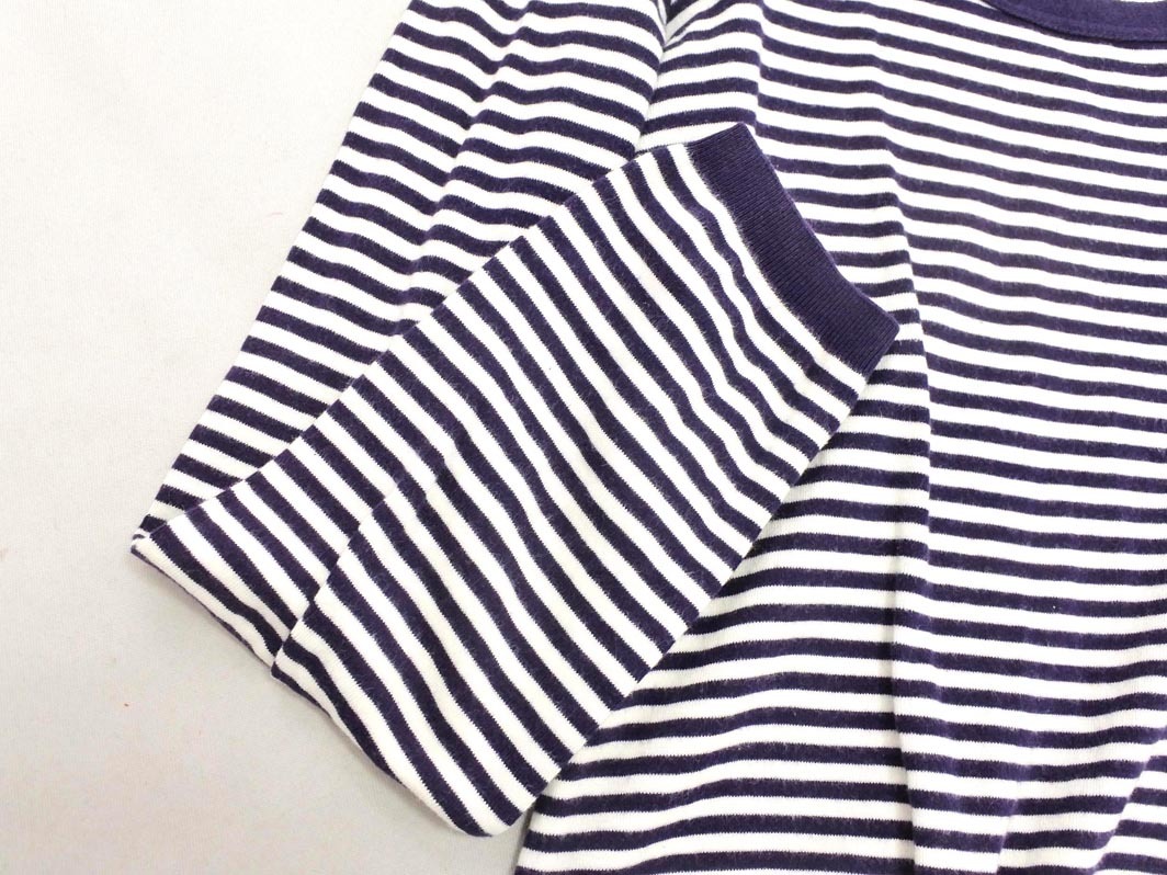 NATURAL BEAUTY BASIC ナチュラルビューティーベーシック ボーダー カットソー sizeM/白ｘ紺 ■◇ ☆ elb9 レディース