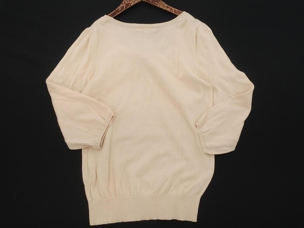 ネコポスOK NATURAL BEAUTY BASIC ナチュラルビューティーベーシック リボン カットソー sizeS/ベージュ ■◇ ☆ elc0 レディース