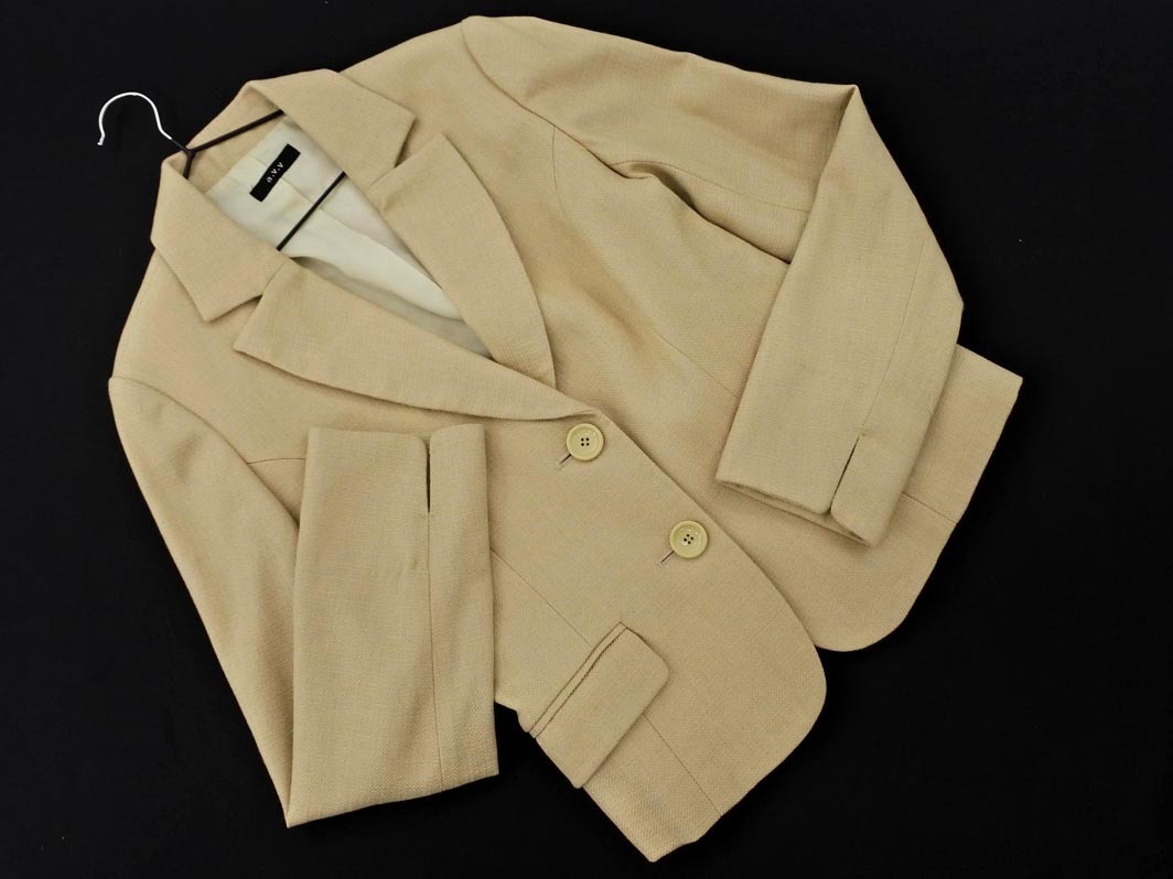 a.v.v アーヴェヴェ ウール混 テーラード ジャケット size38/ベージュ ◇■ ☆ elc3 レディース