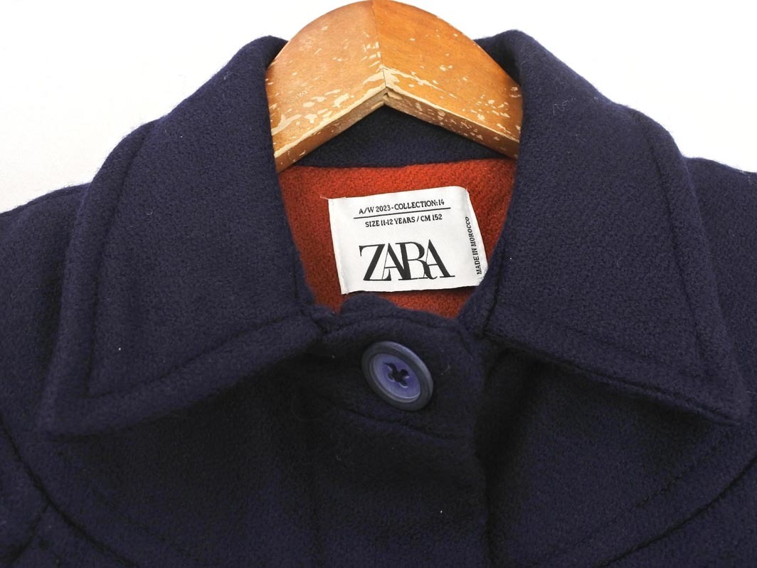 ZARA ザラ キッズ ウール混 Aライン コート size152cm/紺 ◇■ ☆ elc3 子供服