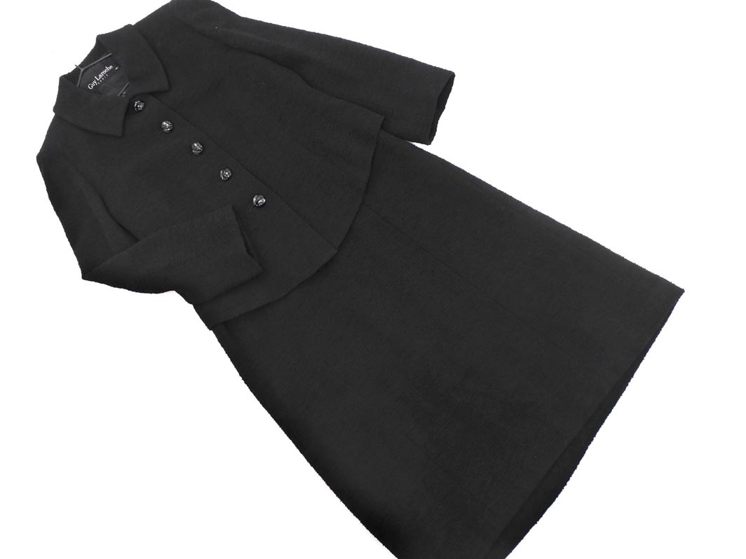 Guy Laroche ギラロッシュ ジャケット ワンピース セットアップ size40/黒 ◇■ ☆ elc4 レディース