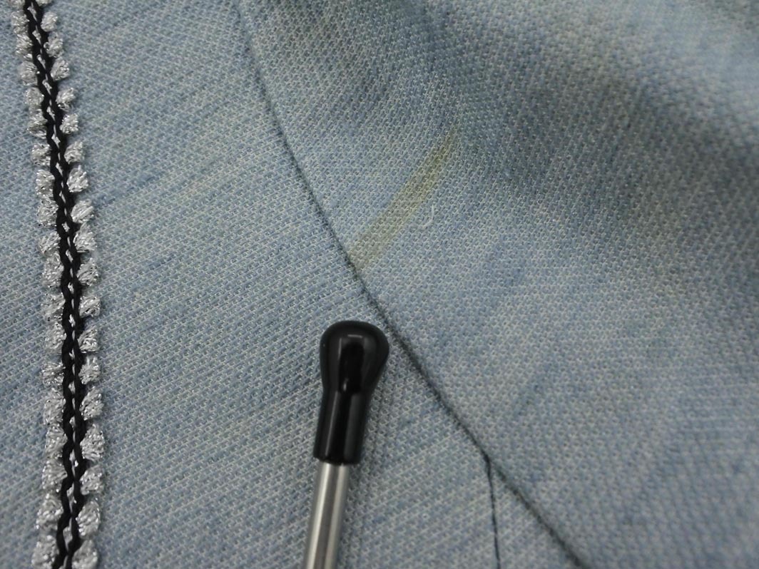 Swingle スウィングル リネン混 ノーカラー ジャケット size1/水色 ■◇ ☆ elc5 レディース