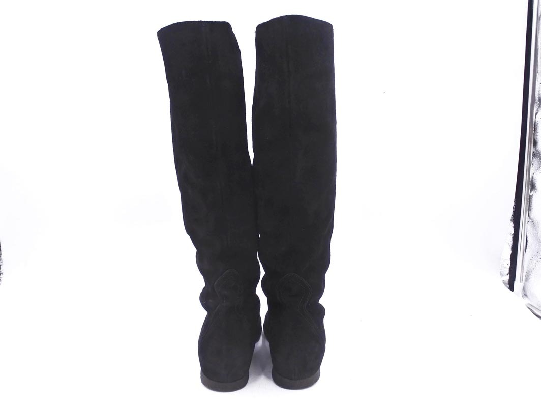 FABIO RUSCONI fabio rusko-ni замша обратная сторона боа сапоги size(22.0cm ранг )/ чёрный *# * elc5 женский 