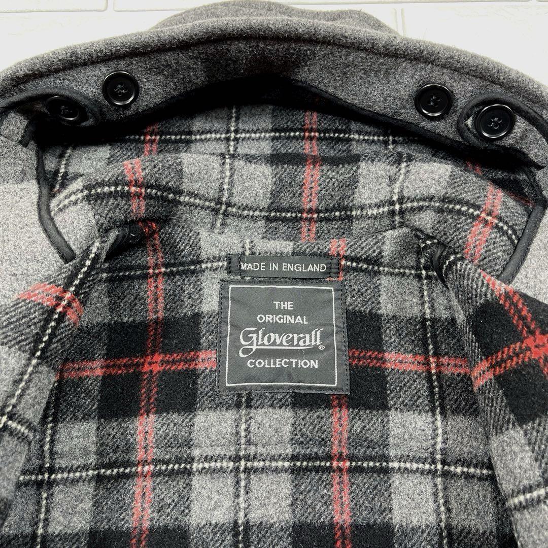 ★グローバーオール 美品 XSサイズ！牛革/水牛の角使用 英國制★Gloverall ダッフル コート レディース キッズ ロング丈 グレー 秋冬