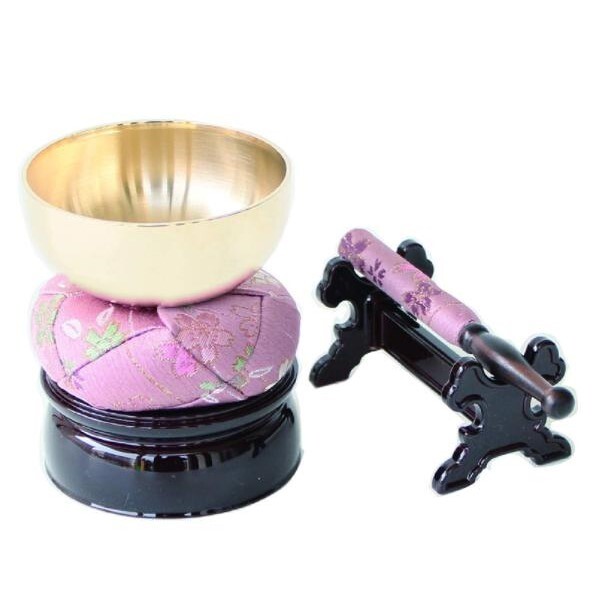 ミニ仏壇　お鈴　5点セット　座布団　おりん　台 (桜)　ミニ仏具