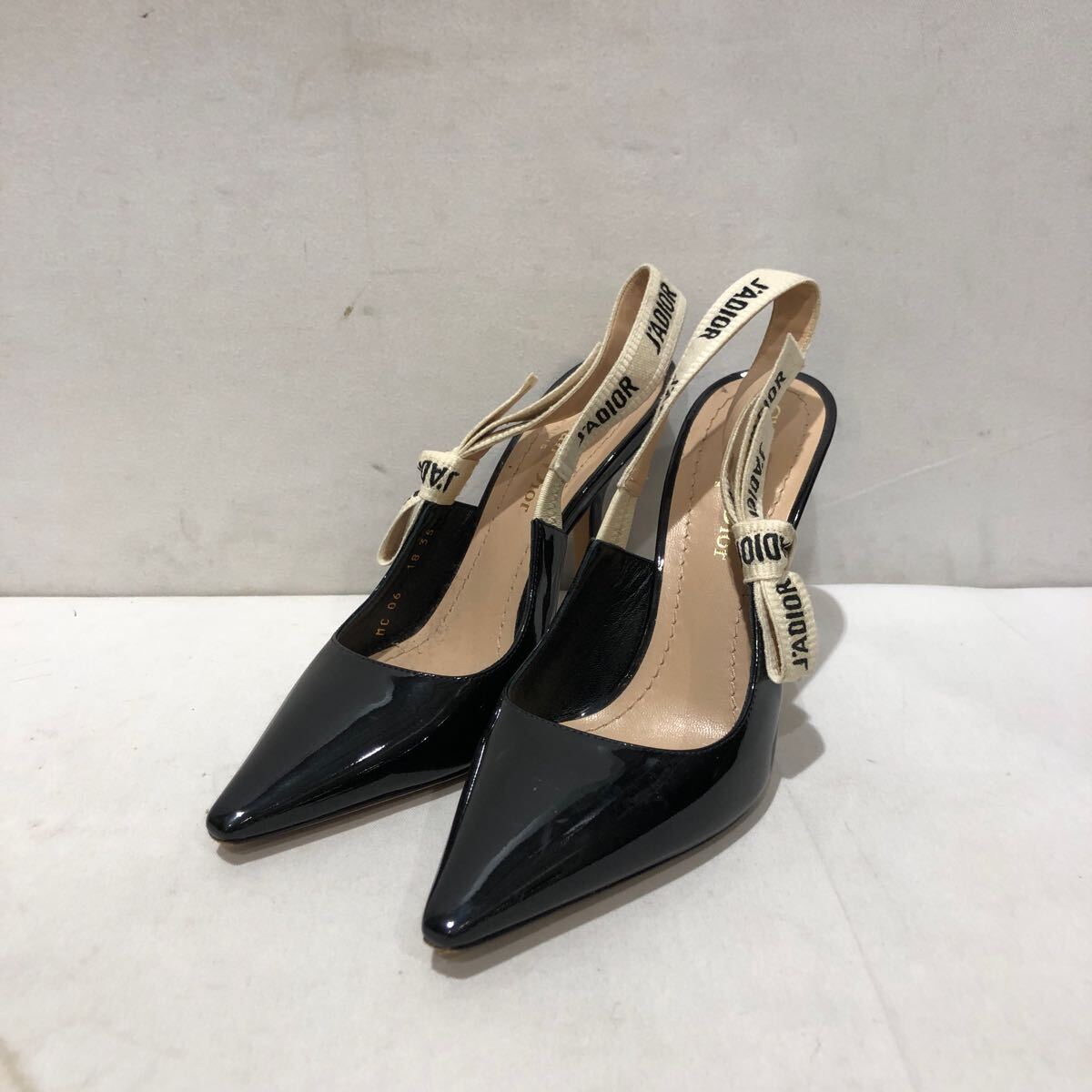 202412【Christian Dior】クリスチャンディオール ジャディオール パンプス JADIOR ロゴ 35 エナメル パテント ベルト