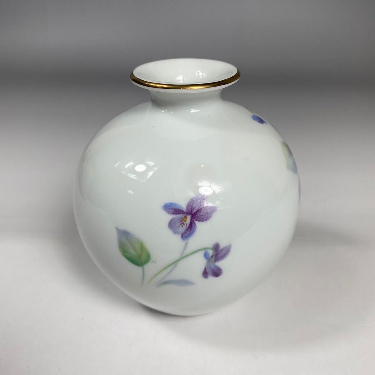 !_ premium Noritake Япония керамика фирма цветок основа один колесо .. ваза ваза для цветов цветок входить ..NORITAKE цветок сырой золотая краска s Mille sumire фиолетовый 