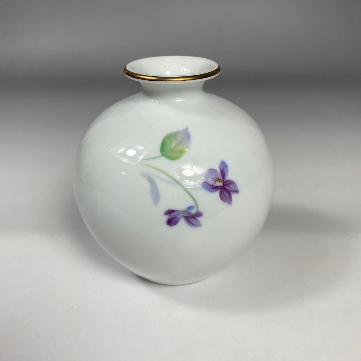 !_ premium Noritake Япония керамика фирма цветок основа один колесо .. ваза ваза для цветов цветок входить ..NORITAKE цветок сырой золотая краска s Mille sumire фиолетовый 