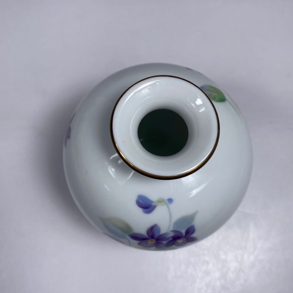 !_ premium Noritake Япония керамика фирма цветок основа один колесо .. ваза ваза для цветов цветок входить ..NORITAKE цветок сырой золотая краска s Mille sumire фиолетовый 