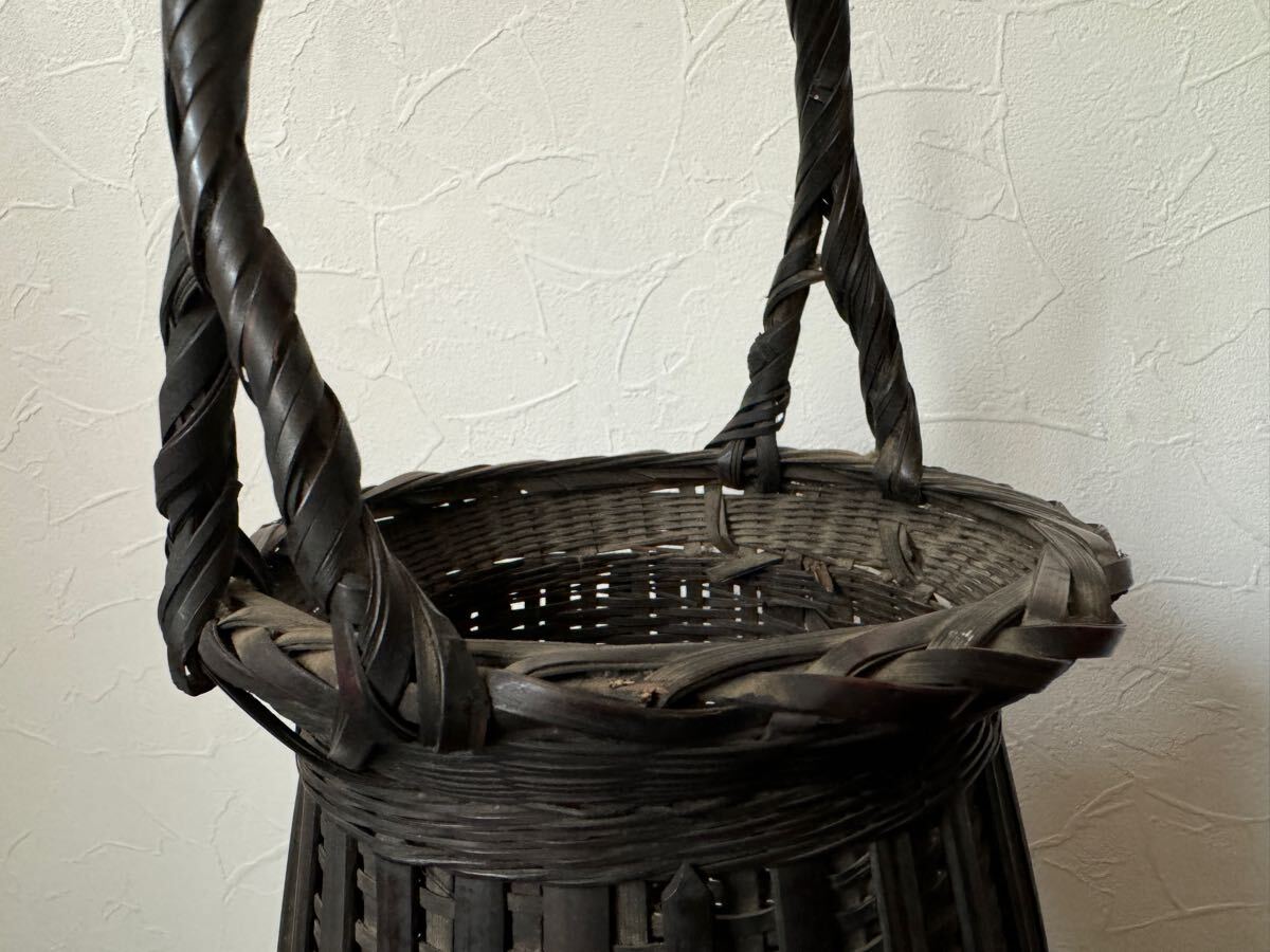花籠 竹籠 竹細工 茶道具 時代物 時代物 手付花籠 花入 茶道具 花籠 竹籠 竹細工 茶道具 時代物 時代物 手付花籠 花入 茶道具