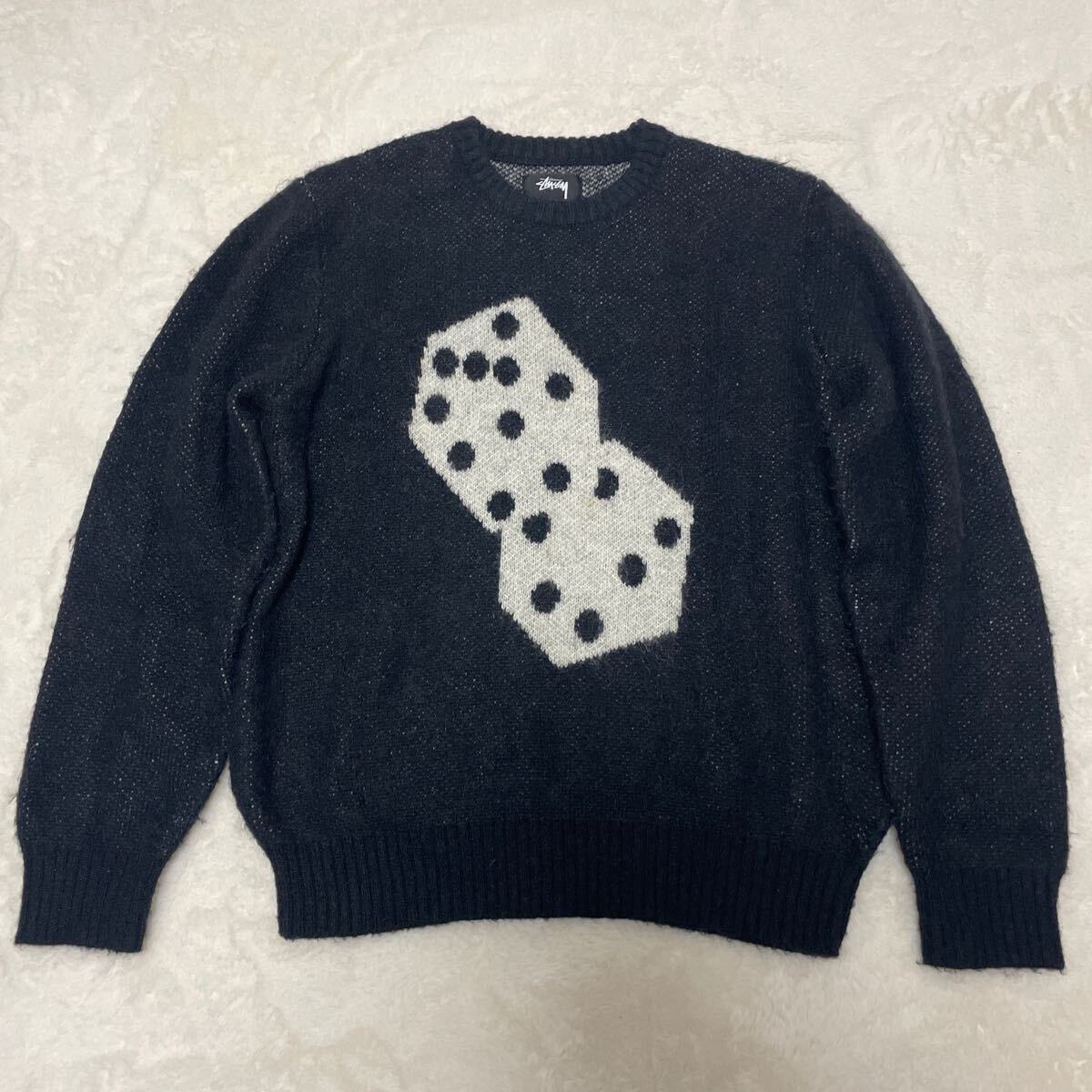 ステューシー ダイス サイコロ モヘア ニット セーター サイズL ステューシー ダイス サイコロ モヘア ニット セーター サイズL