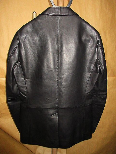 CK Calvin Klein　カルバンクライン　ラム　レザー　テーラード　ジャケット　黒　38