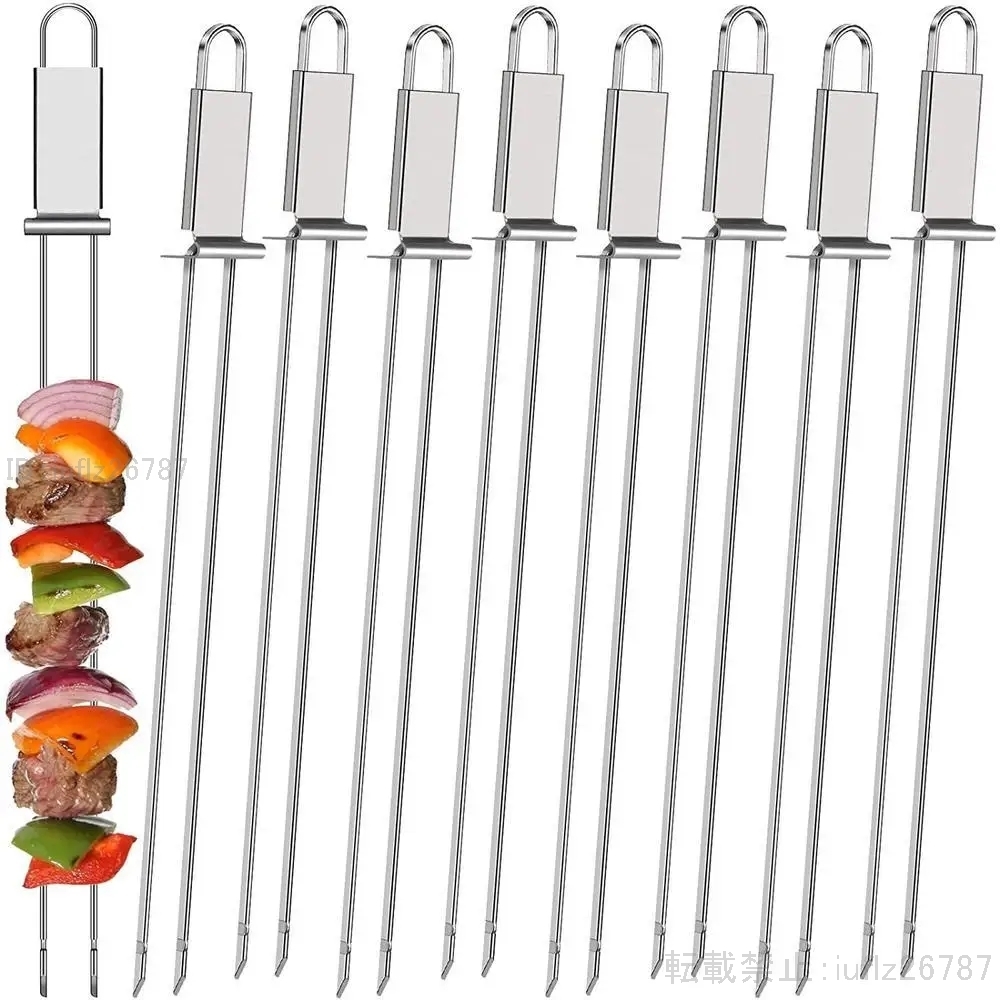 Semi-Automotive BBQフォークスティック shrimpsプッシュバー串 bbq動物 グリル串 バーベキューアクセサリー 1個 HOM654