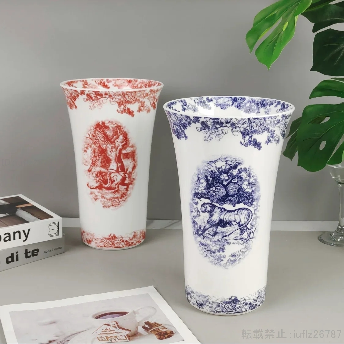 セラミックフラワーベース ヨーロピアンスタイル 装飾 高級品 中国製 ダイニングテーブル ホテル ヴィラ クラブ 新品 HOM388