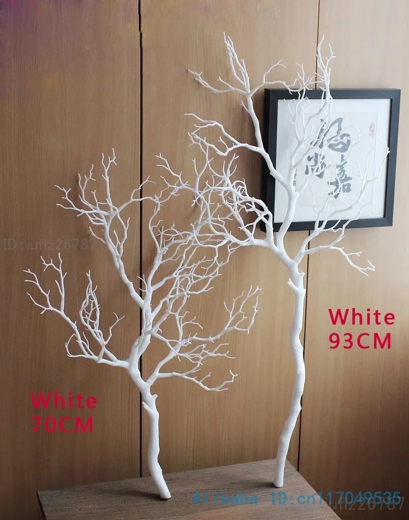 人工植物 緑 青 白 プラスチック 小さ 木 枝 結婚式 装飾用 家 f322 70cm 90cm 1パーツ HOM043