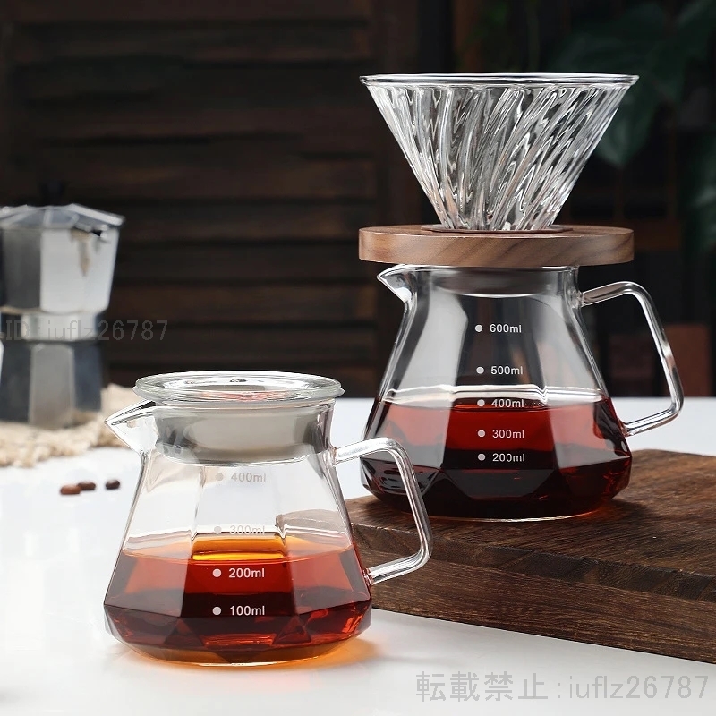 Nubecom-透明 お茶 コーヒーケトル 再利用可能 ガラス ティーポット フィルターカップ し 400 ml 600ml HOM527