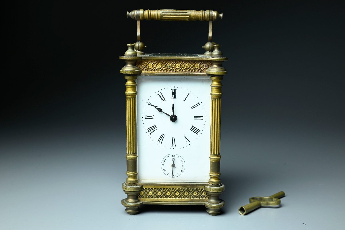 昊】キャリッジクロック Carriage Clock ゼンマイ式 フランス製 昊】キャリッジクロック Carriage Clock ゼンマイ式 フランス製