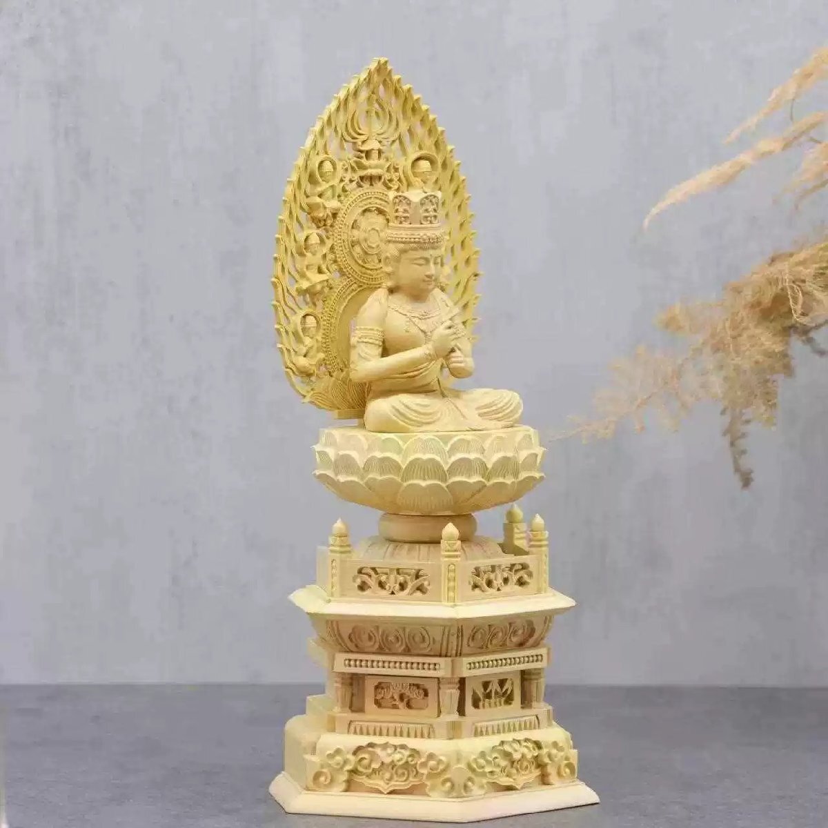 【修縁堂】彩繪 瑠璃光薬師仏 仏師手工精彫り 木彫仏像 極上品 仏教工芸品 修縁堂】彩繪 瑠璃光薬師仏 仏師手工精彫り 木彫仏像 極上品