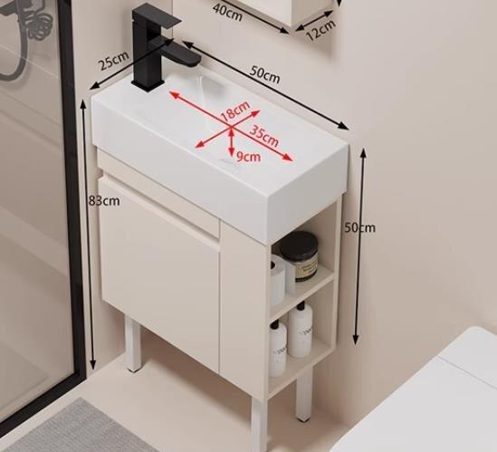 洗面ボウル 洗面臺 高さ80CM セラミック手洗い器 陶器 ロッカー付 洗面化粧臺 獨立洗面臺 収納 キャビネット、溫水?冷水栓付