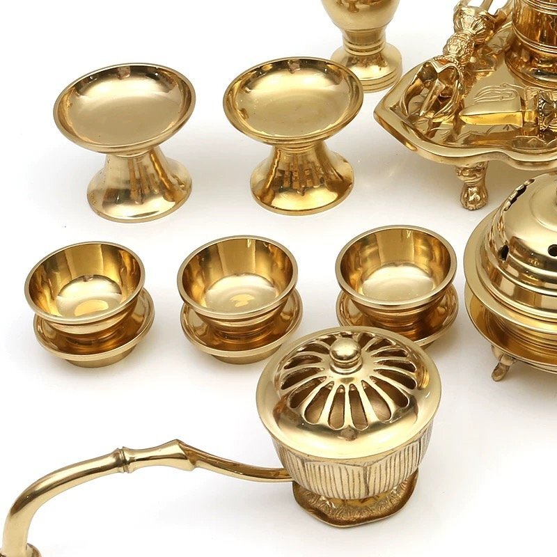 密教法具★全20種 一面器 六器一組 仏器一対 華瓶一対塗香器 洒水器 金剛鈴金剛盤 火舎香炉 五鈷杵 三鈷杵 独鈷杵 護摩真言