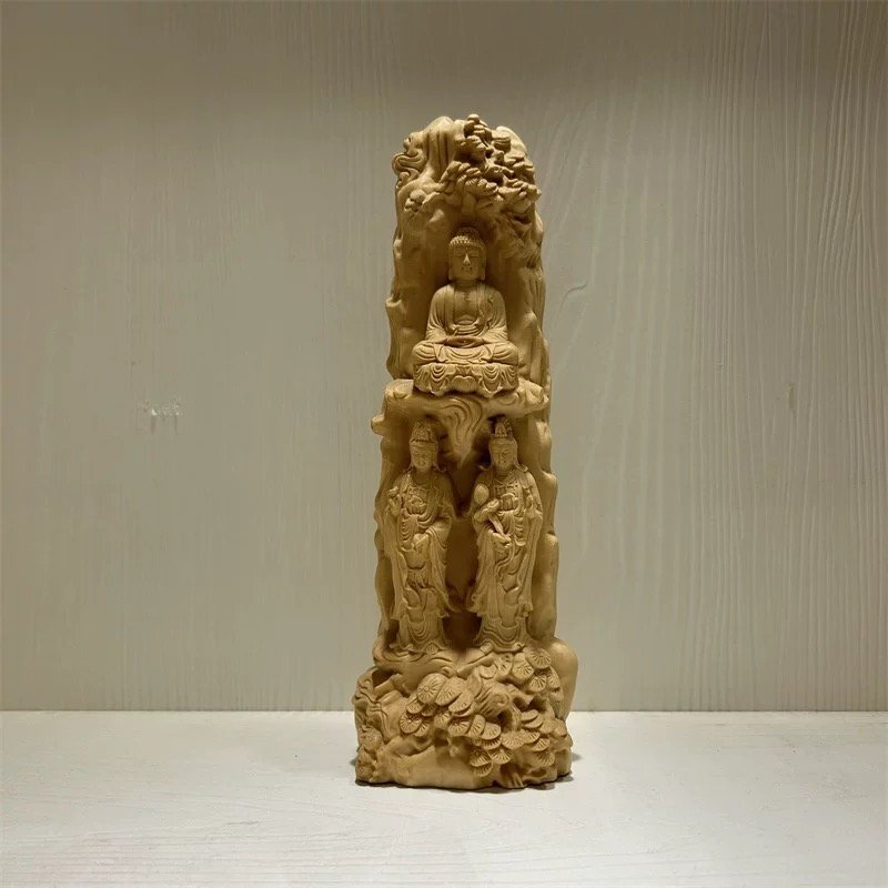 阿弥陀三尊（阿弥陀如来 観音菩薩 勢至菩薩）立像 極上品 精密彫刻　木彫仏教　仏教工芸品