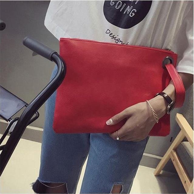  lady's clutch bag clutch bag second bag lady's handbag bag pu leather sk air bag water-repellent red 