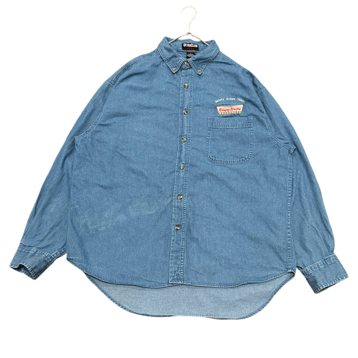 US古着 デニムシャツ BD長袖シャツ クリスピークリームドーナツ u89① XL相当_画像1