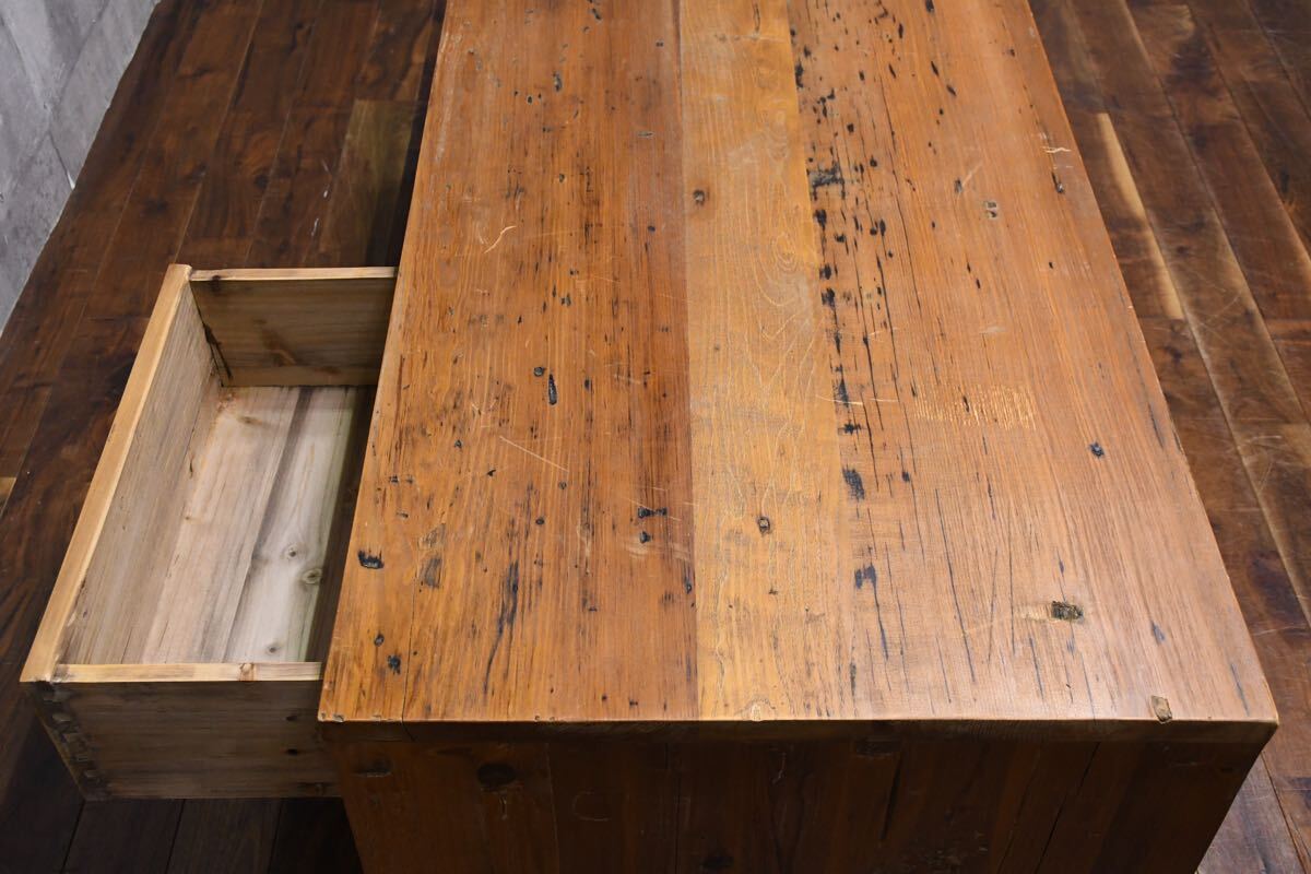 DKC91 ノットアンティークス ワイドセンターテーブル パイン古材 クラッシュ DKC91 ノットアンティークス ワイドセンターテーブル パイン古材