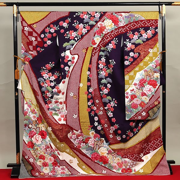 正絹振りそでお仕立て上がり 楽天市場】【中古品】仕立て上がり 正絹 振袖「瑠璃色 桜」貸