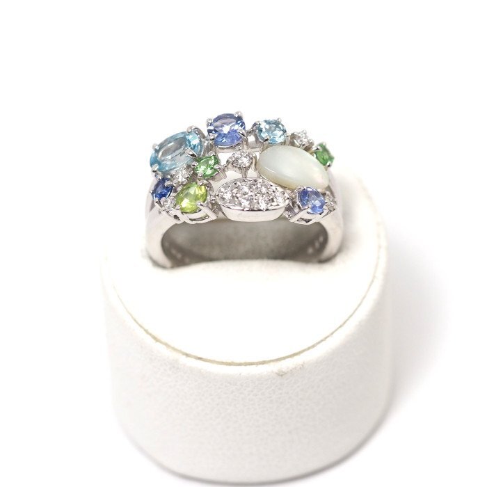 TASAKI タサキ K18ホワイトゴールド ダイヤ0.16ct アクアマリン TASAKI タサキ K18ホワイトゴールド ダイヤ0.16ct アクアマリン
